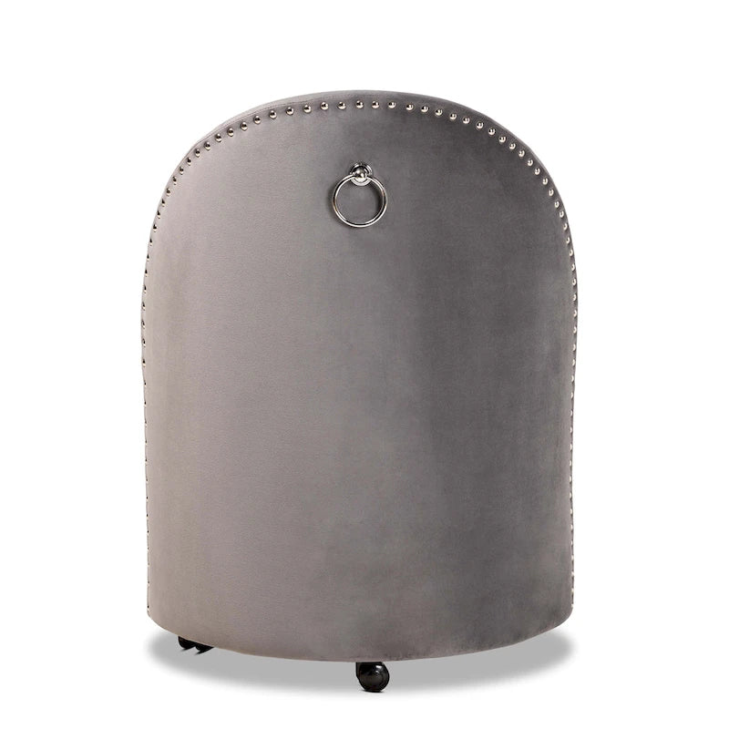 Fauteuil d'appoint roulant en velours Glam et Luxe