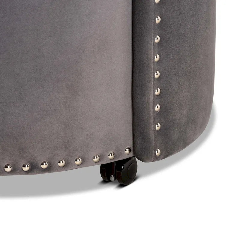 Fauteuil d'appoint roulant en velours Glam et Luxe