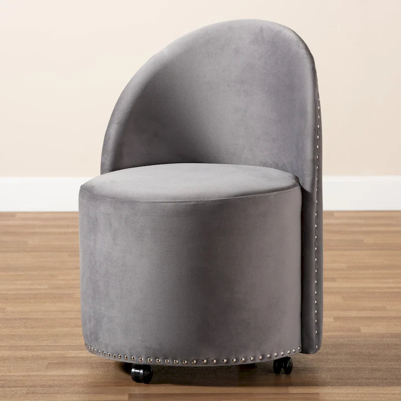 Fauteuil d'appoint roulant en velours Glam et Luxe