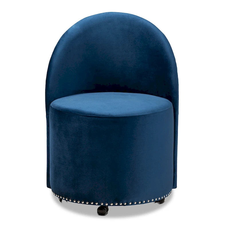Fauteuil d'appoint roulant en velours Glam et Luxe
