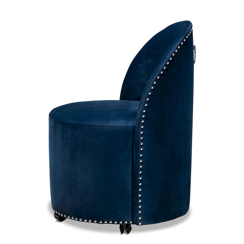 Fauteuil d'appoint roulant en velours Glam et Luxe