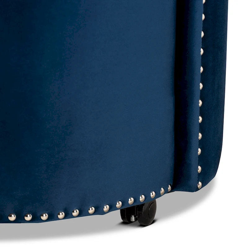 Fauteuil d'appoint roulant en velours Glam et Luxe