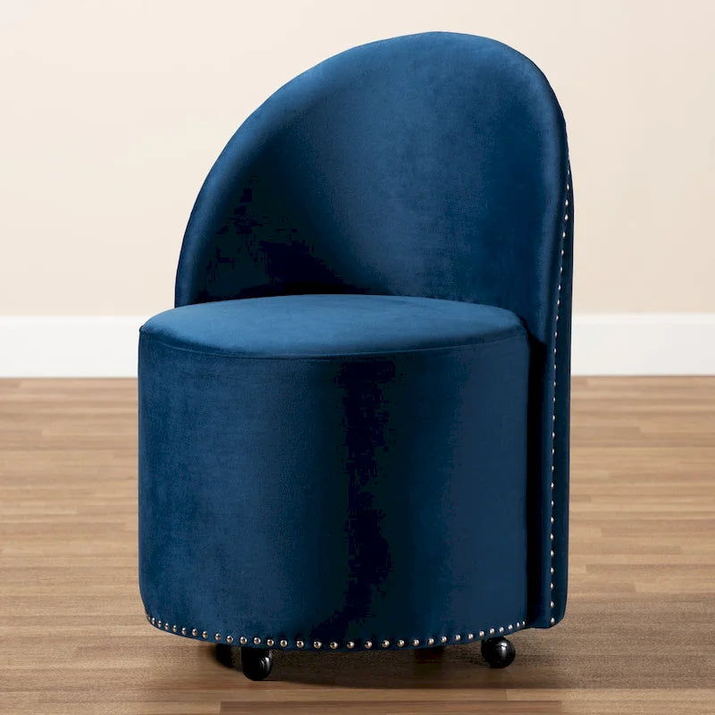 Fauteuil d'appoint roulant en velours Glam et Luxe