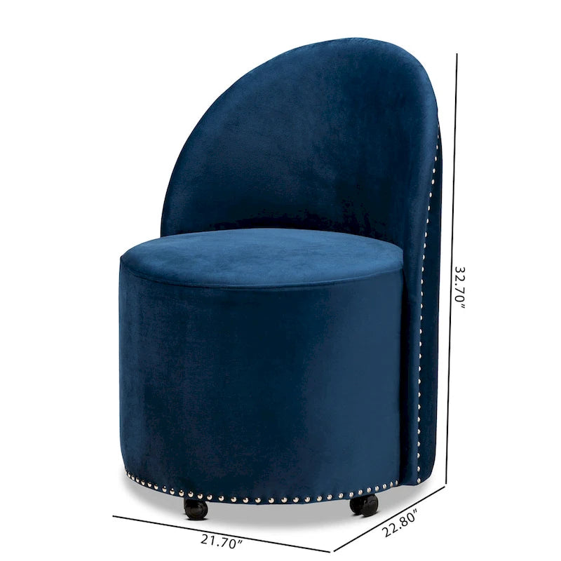 Fauteuil d'appoint roulant en velours Glam et Luxe
