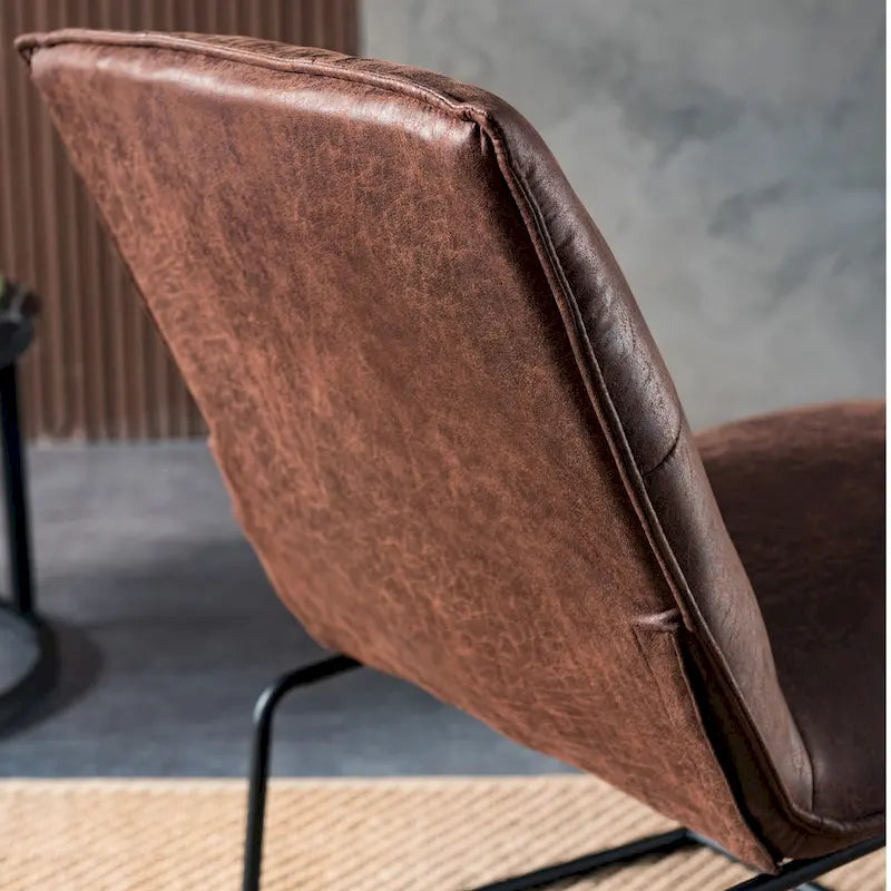 Mid-Century Suede Fabric Armless Accent Chair