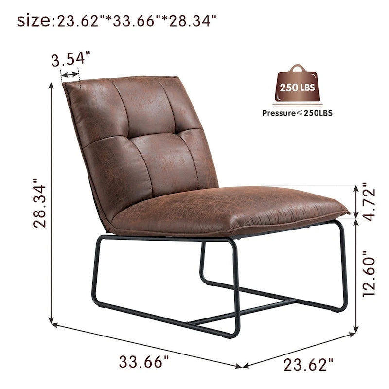 Chaise d'appoint sans accoudoirs en suédine style Mid-Century