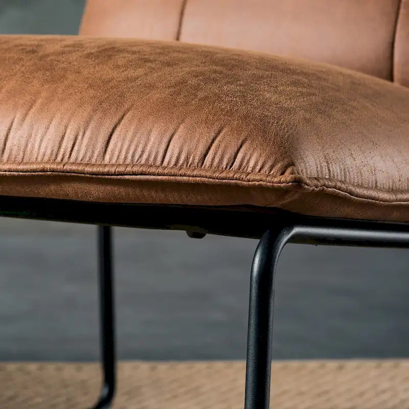 Chaise d'appoint sans accoudoirs en suédine style Mid-Century