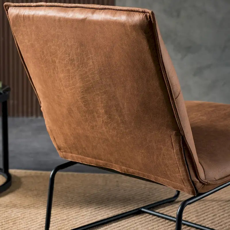 Chaise d'appoint sans accoudoirs en suédine style Mid-Century