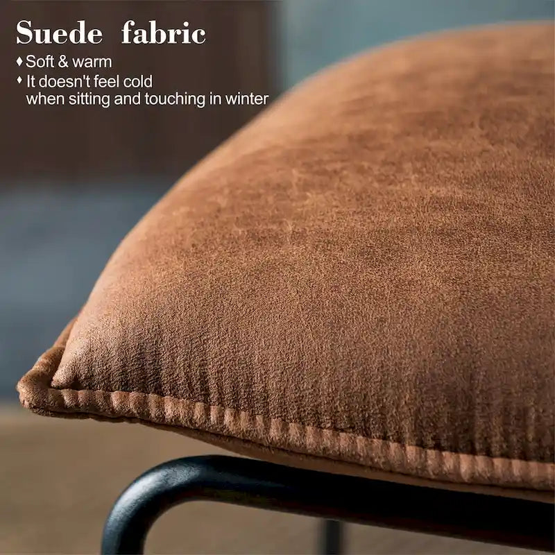 Chaise d'appoint sans accoudoirs en suédine style Mid-Century