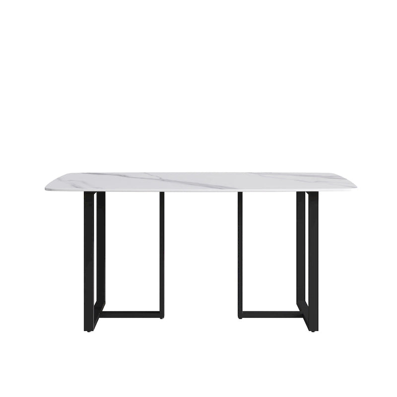 63 inch Modern White Rectangular Dining Table