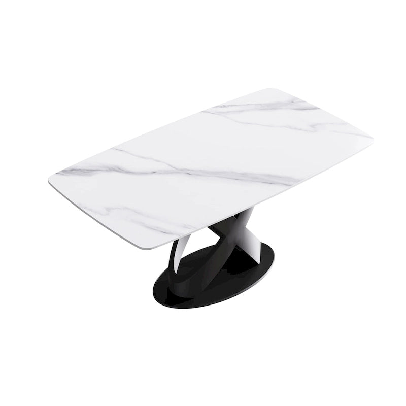 63 inch Modern White Rectangular Dining Table