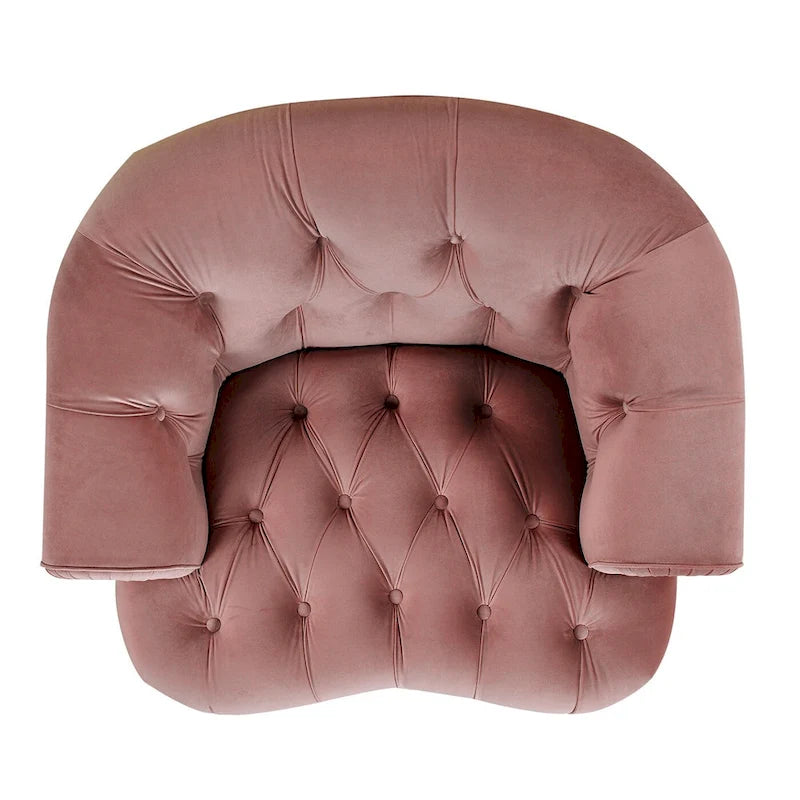 Fauteuil d'appoint en tissu tissé avec dossier capitonné et structure en bois massif