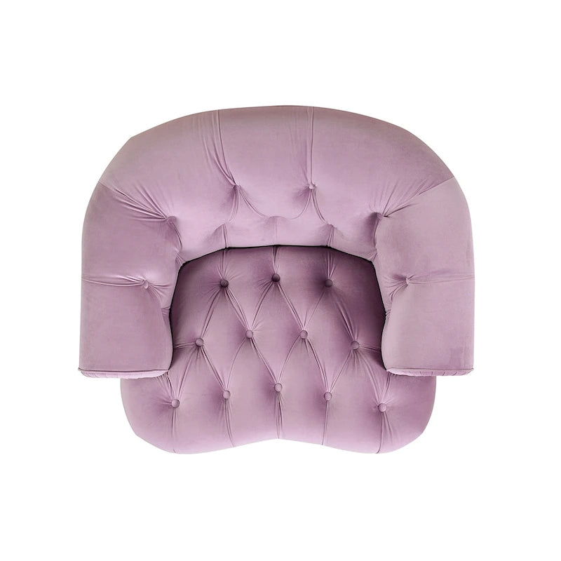 Fauteuil d'appoint en tissu tissé avec dossier capitonné et structure en bois massif
