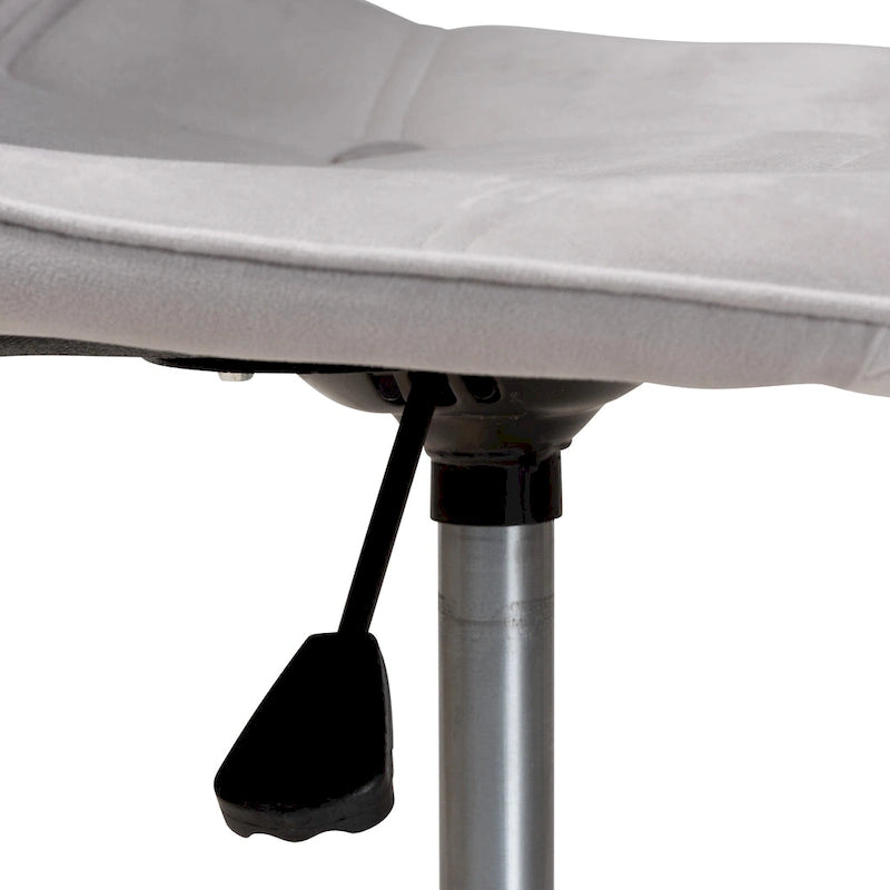 Chaise de bureau pivotante contemporaine en velours glamour de luxe et métal doré