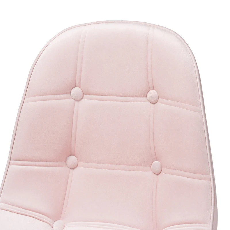 Chaise de bureau pivotante contemporaine en velours glamour de luxe et métal doré