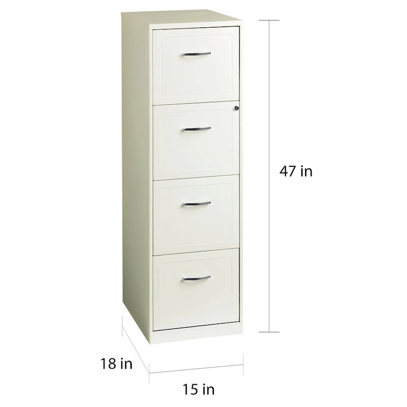 Classeur métallique vertical à 4 tiroirs Blanc perle