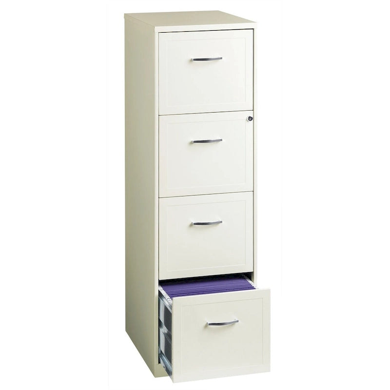 Classeur métallique vertical à 4 tiroirs Blanc perle