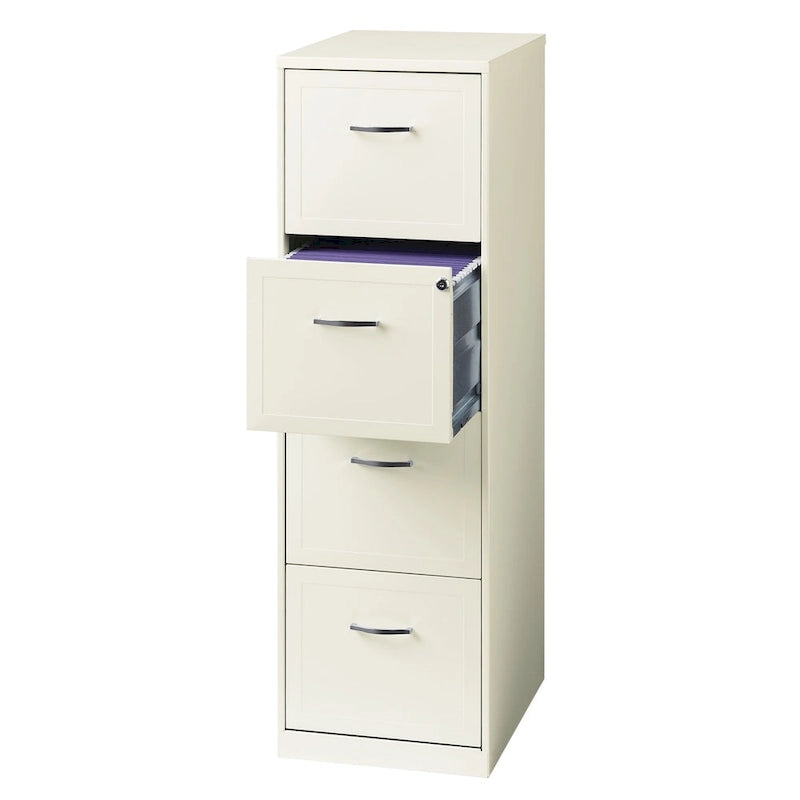 Classeur métallique vertical à 4 tiroirs Blanc perle