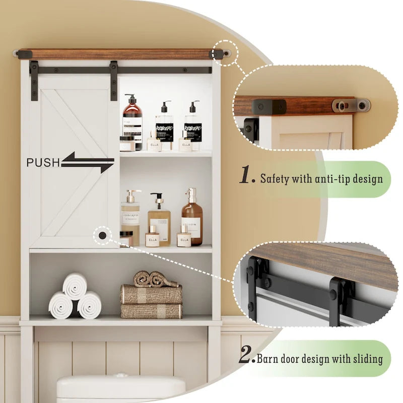 Meuble de rangement autoportant au-dessus des toilettes