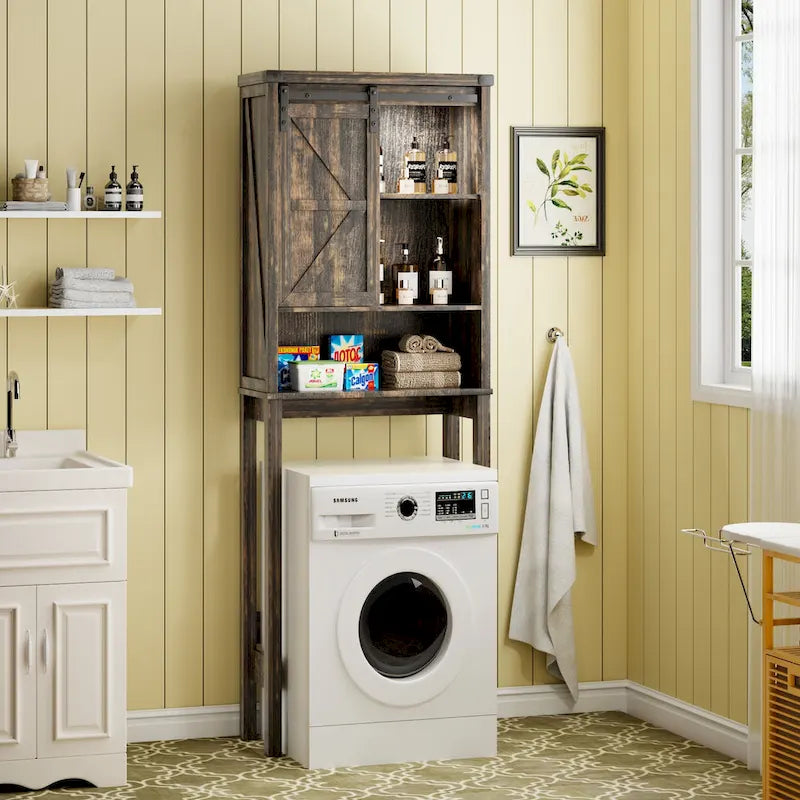 Meuble de rangement autoportant au-dessus des toilettes