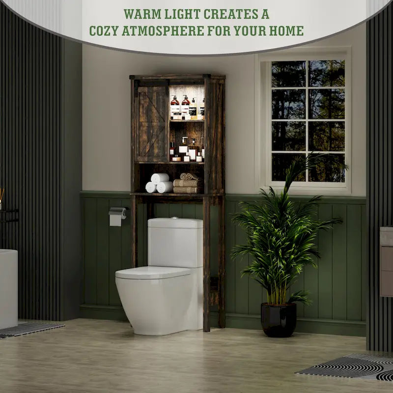 Meuble de rangement autoportant au-dessus des toilettes
