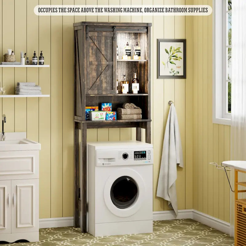 Meuble de rangement autoportant au-dessus des toilettes