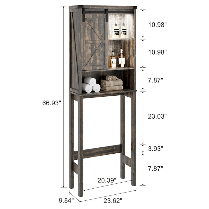 Meuble de rangement autoportant au-dessus des toilettes
