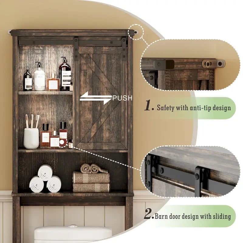 Meuble de rangement autoportant au-dessus des toilettes
