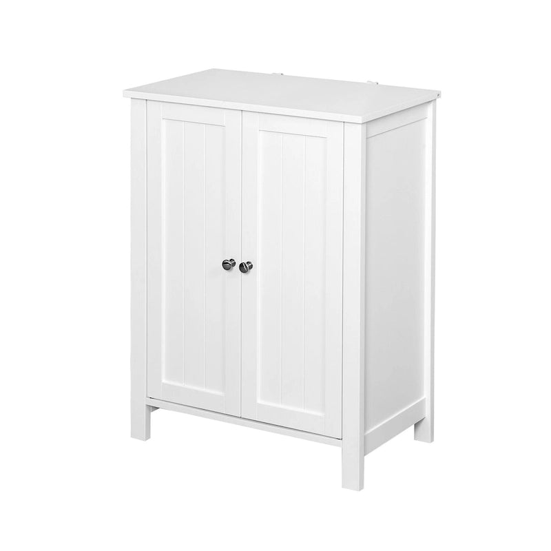 White Storage Cabinet with Double Door Adjustable Shelf