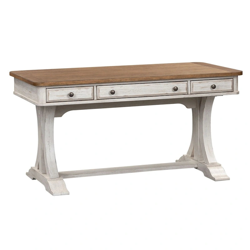 Antique White with Chestnut Writing Desk