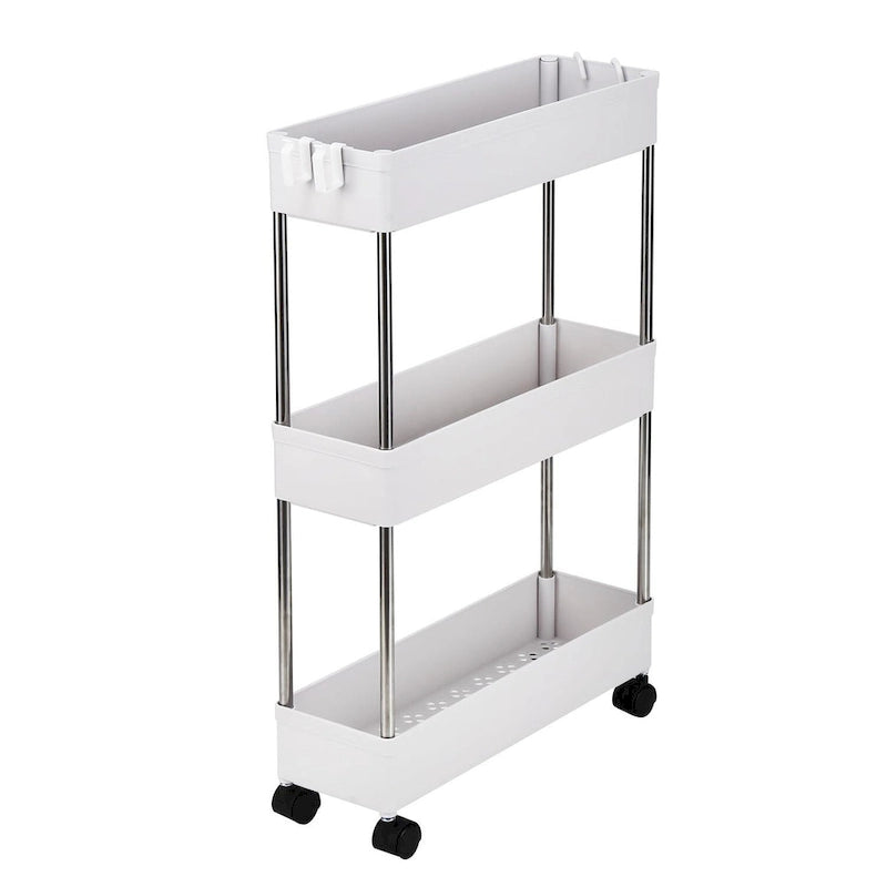 3/4-Layer Mobile Multi-functional Slim Storage Cart,White