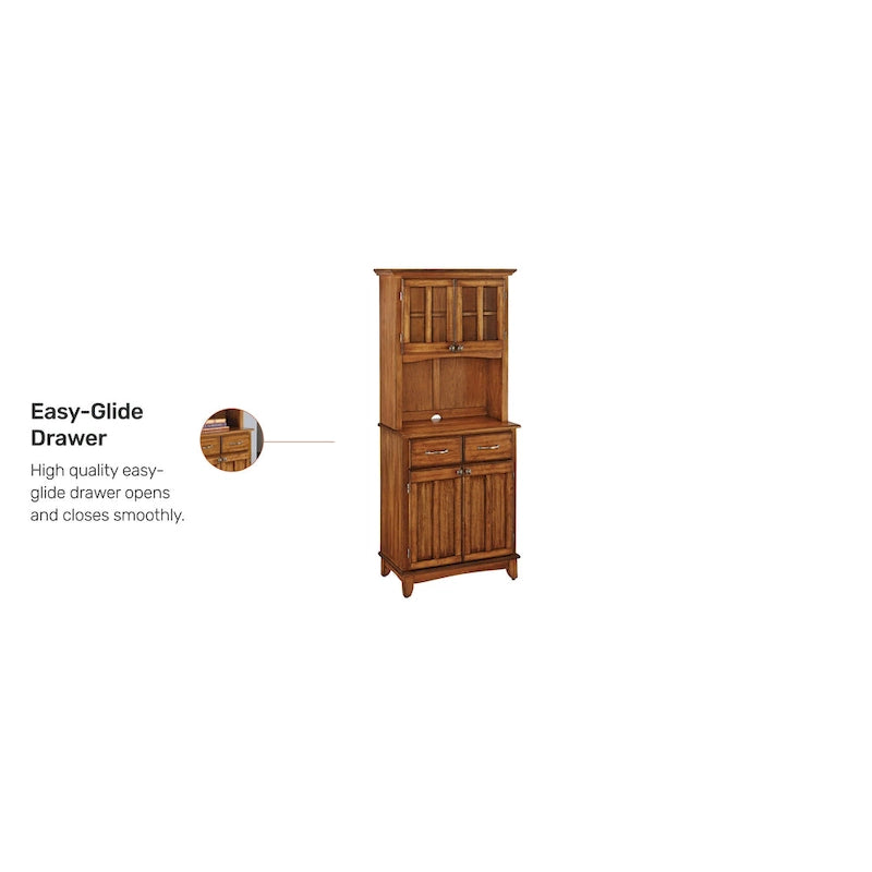 Cottage Oak Storage Hutch with Wood Top