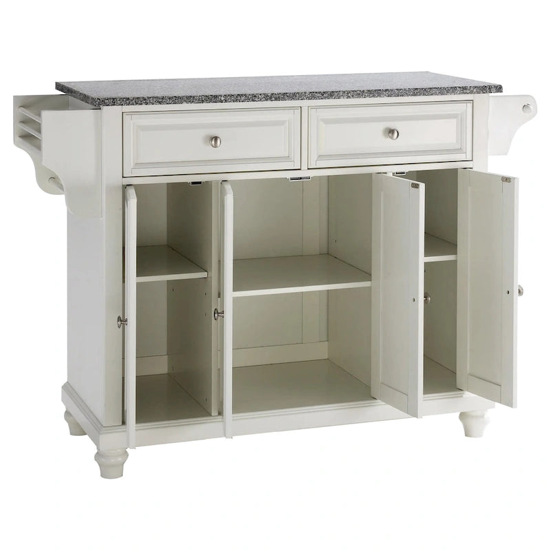 Solid Granite Top Kitchen Island in Vintage Mahogany Finish - 51.5W x 18D x 36H