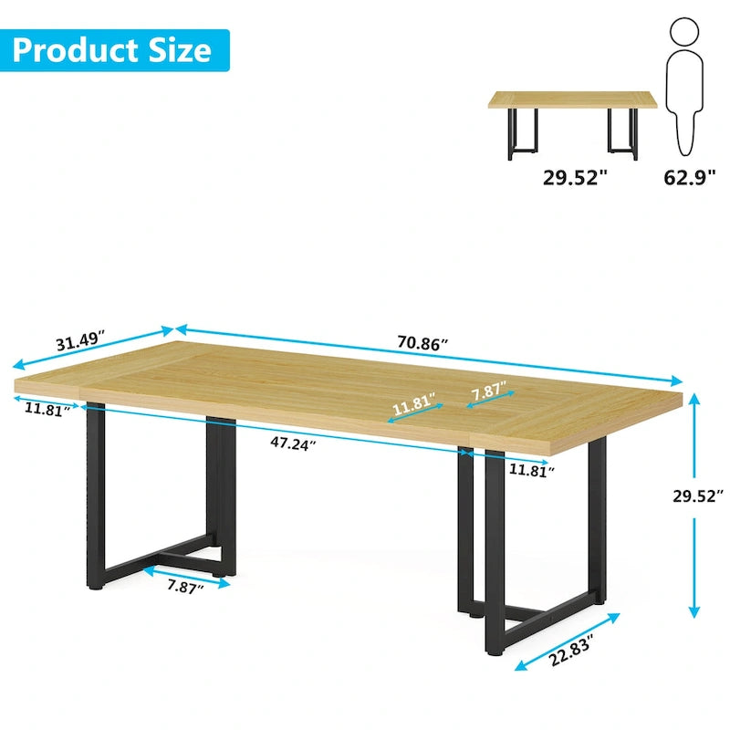 70.8 Executive Computer Desk for Home Office