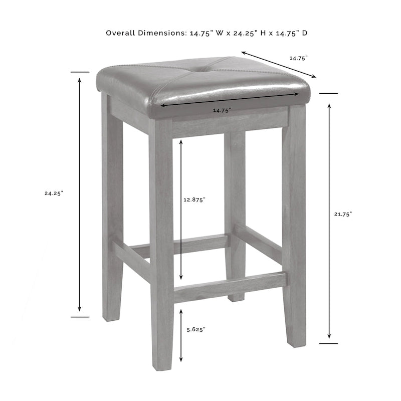 Îlot de cuisine plateau bois avec tabourets carrés rembourrés - 50p x 42l x 36h
