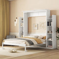 Lit escamotable Queen Size avec étagères et éclairage LED
