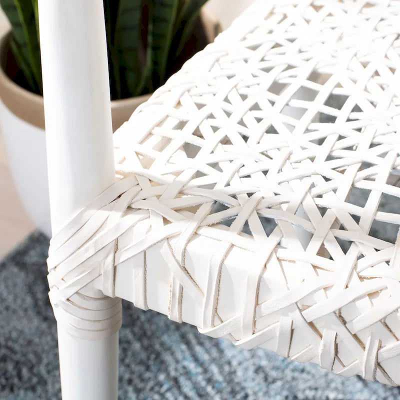 Leather Woven Accent Chair - 25 W x 20.9 L x 30.9 H