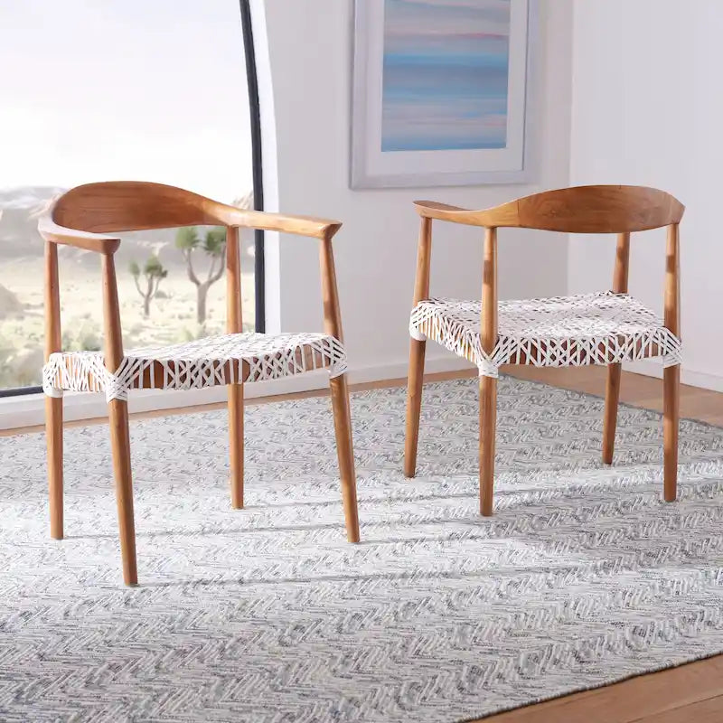 Leather Woven Accent Chair - 25 W x 20.9 L x 30.9 H