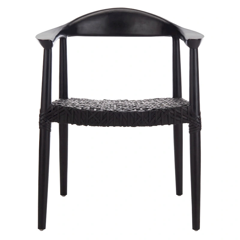 Leather Woven Accent Chair - 25 W x 20.9 L x 30.9 H