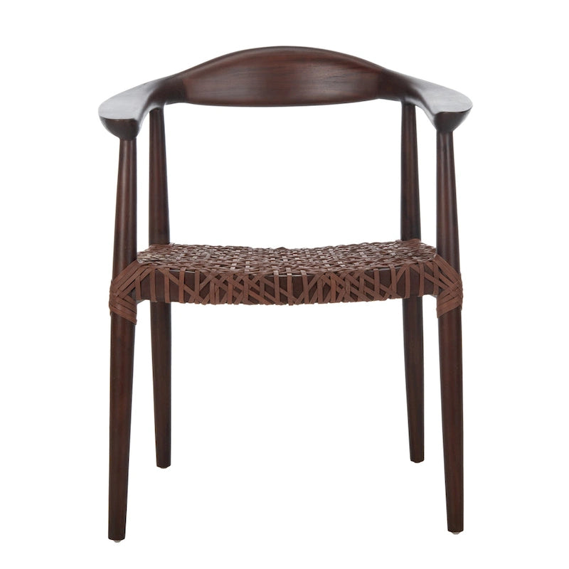 Leather Woven Accent Chair - 25 W x 20.9 L x 30.9 H