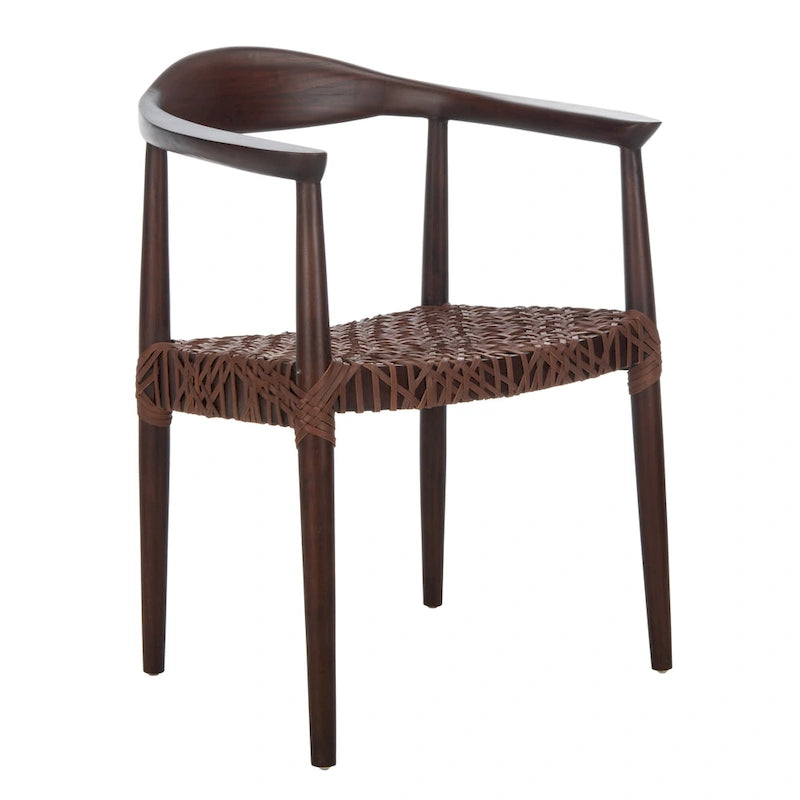Leather Woven Accent Chair - 25 W x 20.9 L x 30.9 H