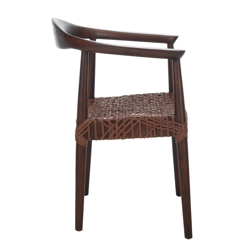 Leather Woven Accent Chair - 25 W x 20.9 L x 30.9 H