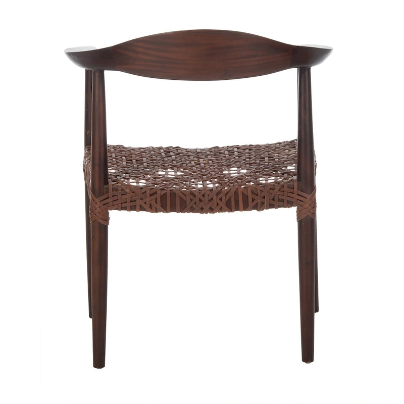Leather Woven Accent Chair - 25 W x 20.9 L x 30.9 H