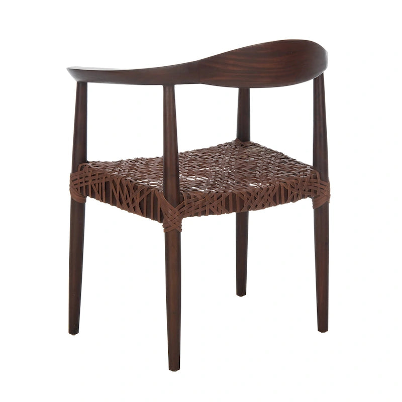 Leather Woven Accent Chair - 25 W x 20.9 L x 30.9 H