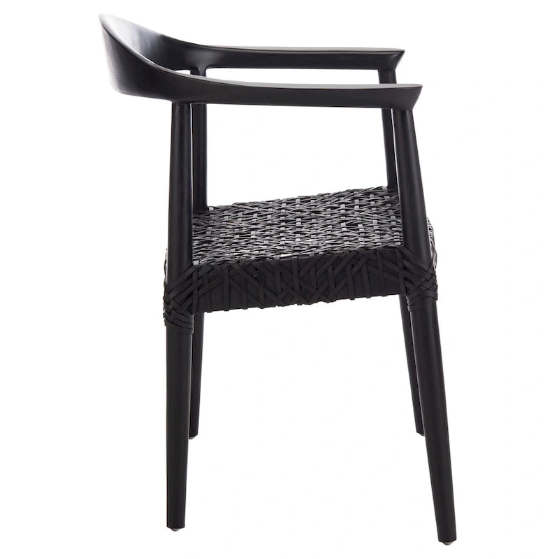 Leather Woven Accent Chair - 25 W x 20.9 L x 30.9 H