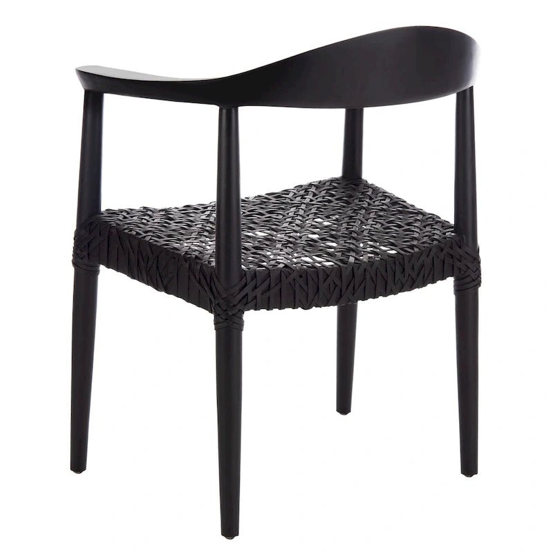 Leather Woven Accent Chair - 25 W x 20.9 L x 30.9 H