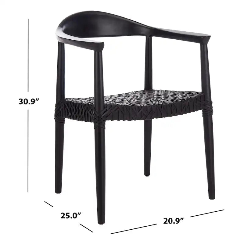 Leather Woven Accent Chair - 25 W x 20.9 L x 30.9 H