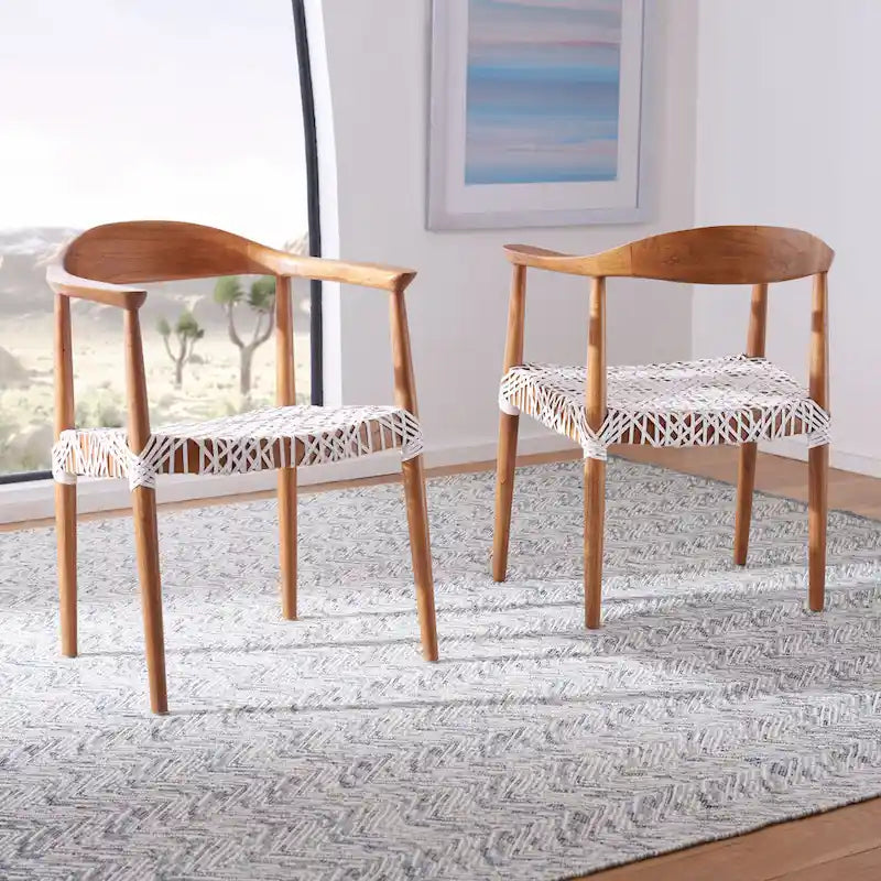 Leather Woven Accent Chair - 25 W x 20.9 L x 30.9 H