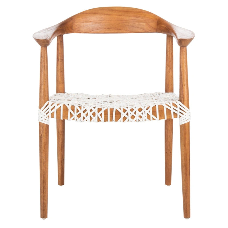 Leather Woven Accent Chair - 25 W x 20.9 L x 30.9 H
