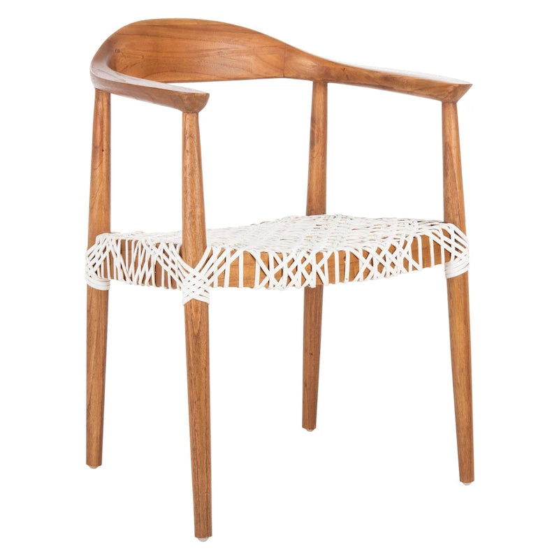 Leather Woven Accent Chair - 25 W x 20.9 L x 30.9 H